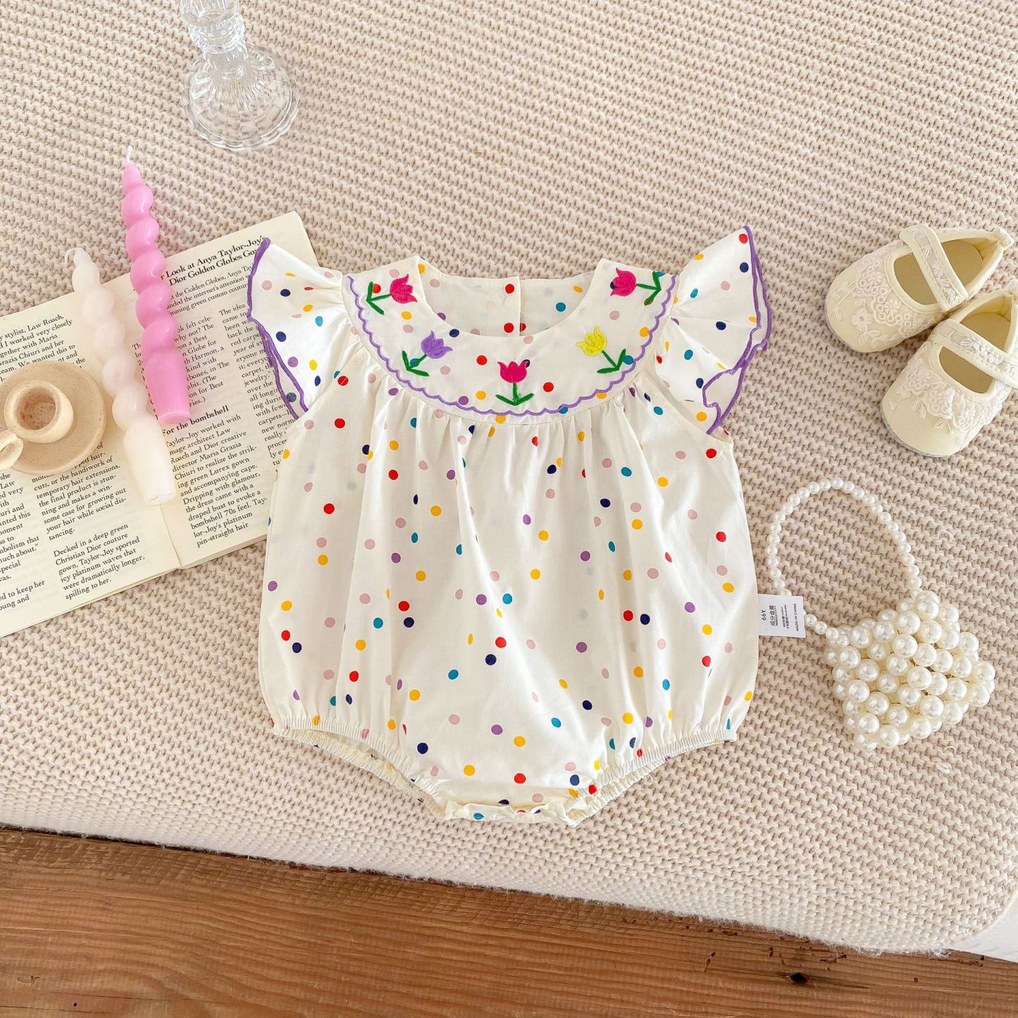 Baby Floral Polka Dot Bodysuit-kissminis