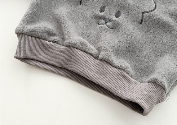 2pcs Toddler Boy/Girl Cute Bear Print Solid Color Long Sleeve Sweatshirt and Pants Set-kissminis