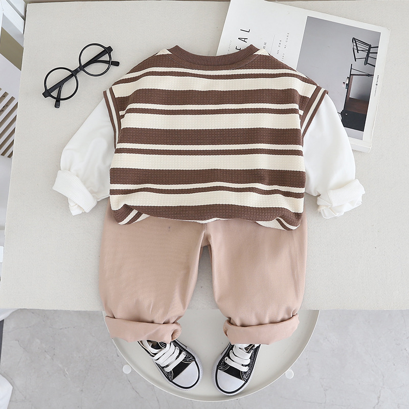 2pcs Toddler Fashion Letter Strip Sweatshirt and Pant Set-kissminis
