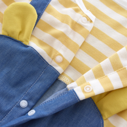 Baby Boy 95% Cotton Front Stripe Panel Cute Tiger Romper