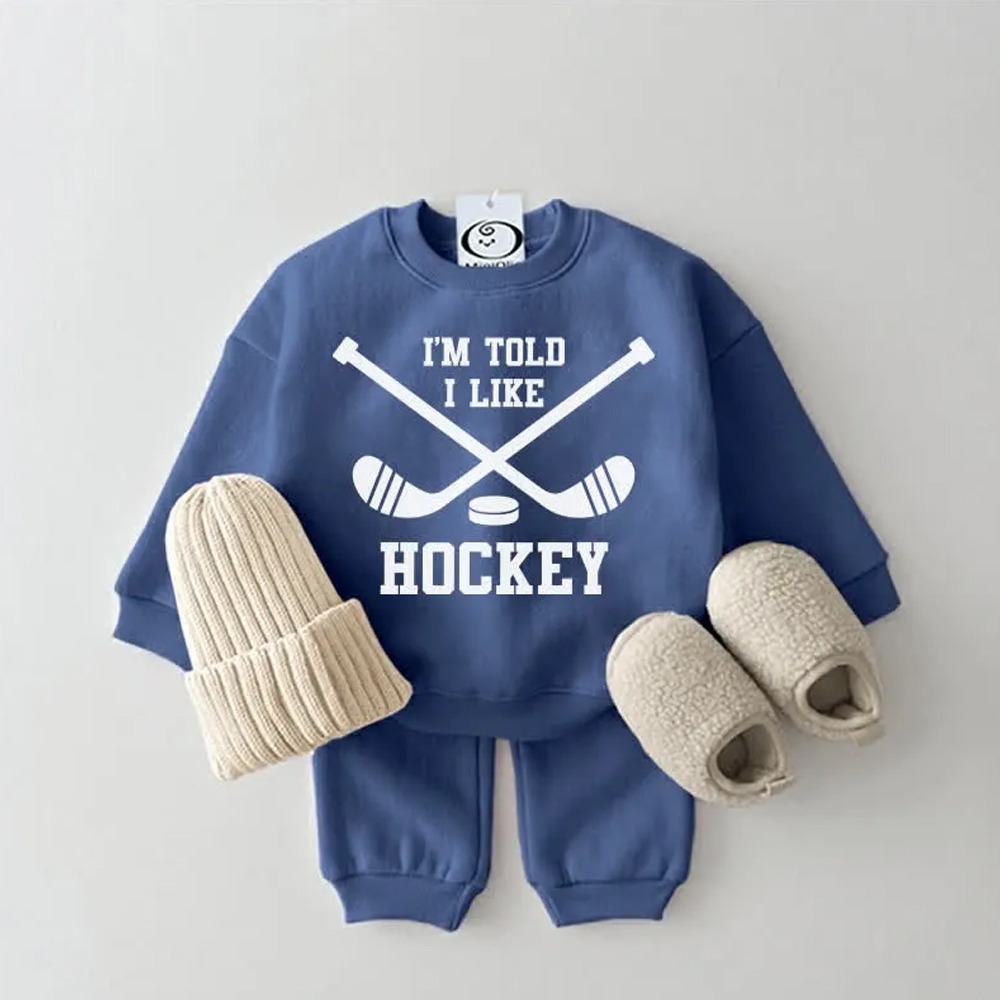 I'M TOLD I LIKE HOCKEY Baby Sweatsuit 2-piece Set