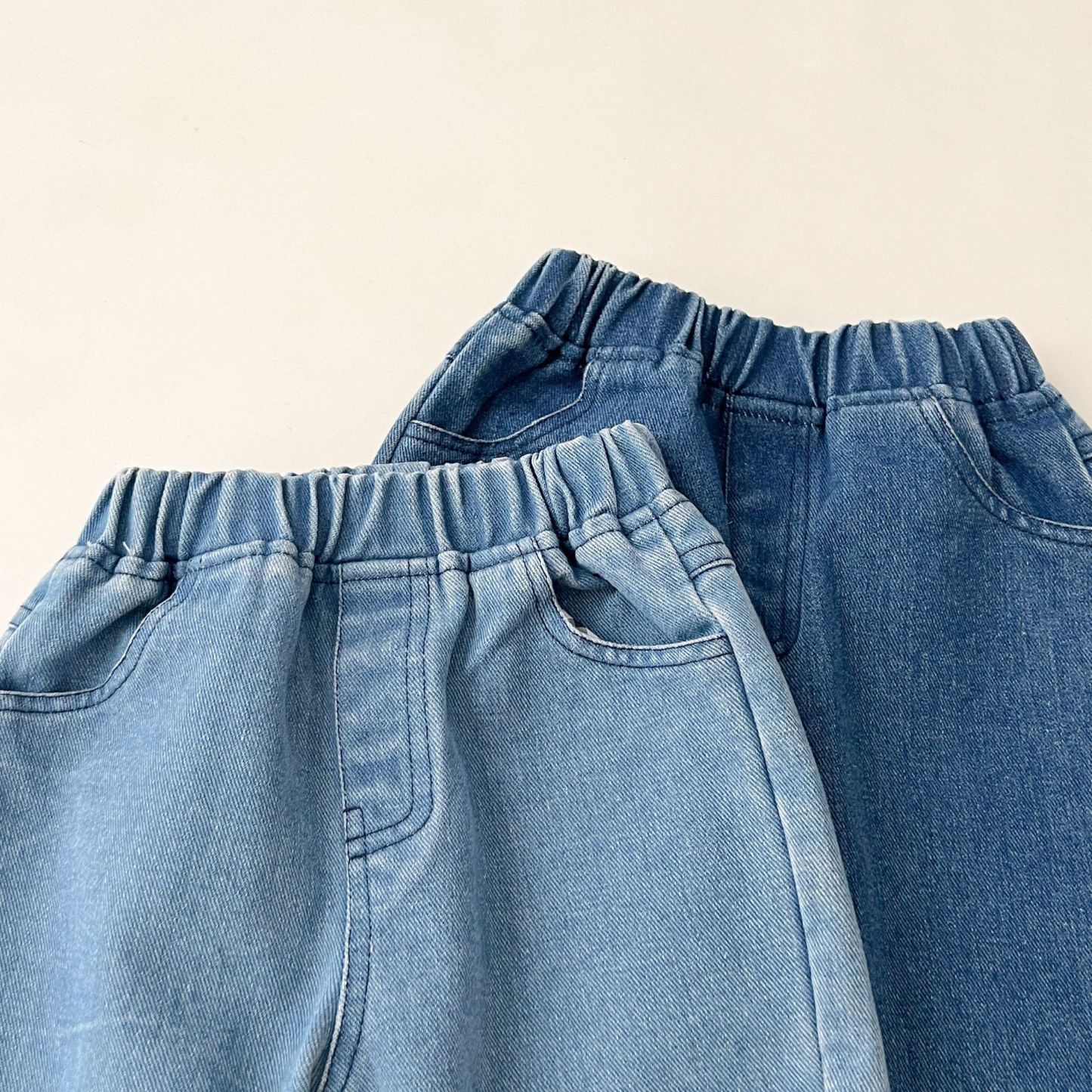 2pcs Baby Solid Color Denim Jacket and Pants Set-kissminis