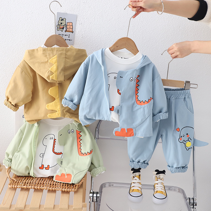 Toddler Boy/Girl Dinosaur Print Three-Piece Set-kissminis