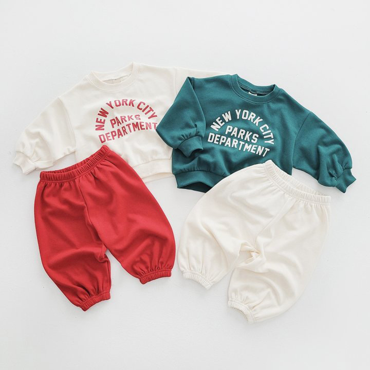 2pcs Baby Alphabet Sweatshirt and Leg-bound Pants Set-kissminis