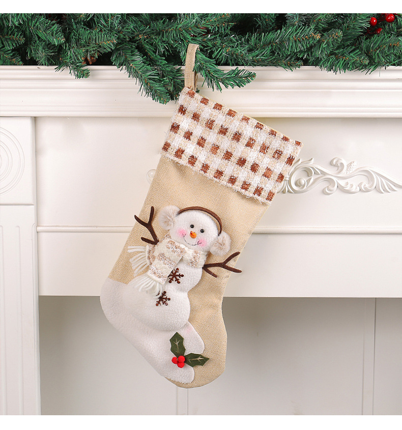 Christmas Style Cute Snowman Pattern Sock Decorations-kissminis