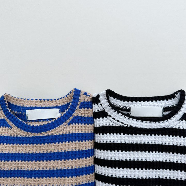 2pcs Toddler Waffle Stripes Crew Neck Sweatshirt and Pants Set-kissminis