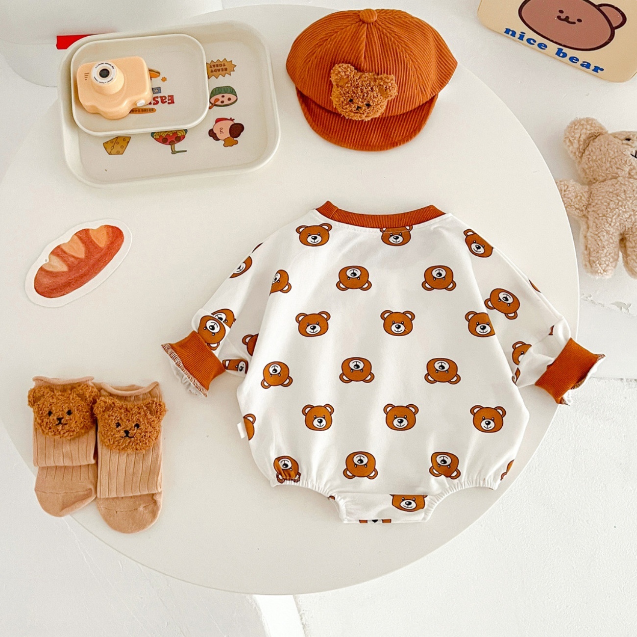 Baby Bears Bodysuit and Bear Hat-kissminis