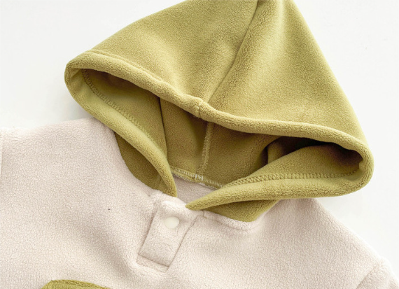 Baby Toddler Boy/Girl Cute Smile Face Design Solid Color Long Sleeve Hooded Sweatshirt-kissminis