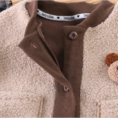 Toddler Boy/Girl Bear Pattern Three Piece Set-kissminis