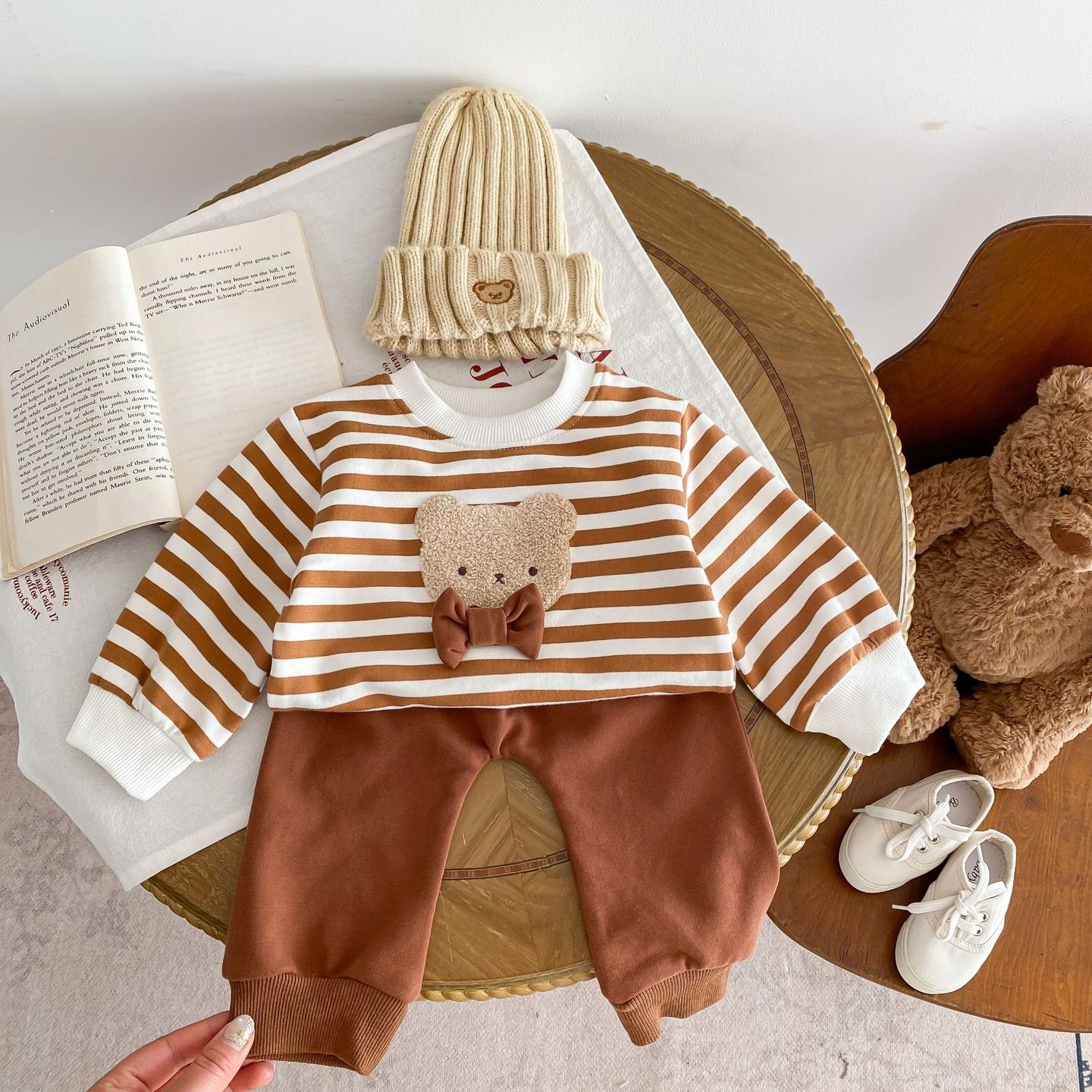 2pcs Baby Boy/Girl Bear Sweatshirt and Pant Set-kissminis