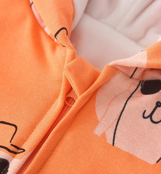 Baby Boy/Girl Winter Cute Cartoon Cat Pattern Hooded Romper-kissminis
