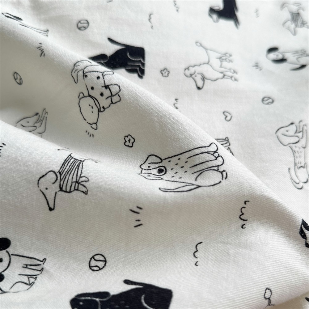 Black Collar and Dog Print Pocket Detail Romper