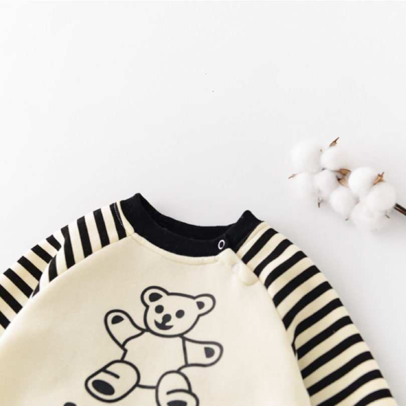 Baby Boy/Girl Bear Stripe Pattern Long Sleeve Pullover Sweater-kissminis