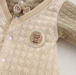 Baby Girl / Boy Gentlemen's Academy Style with A Bow Tie Long Sleeve Romper-kissminis