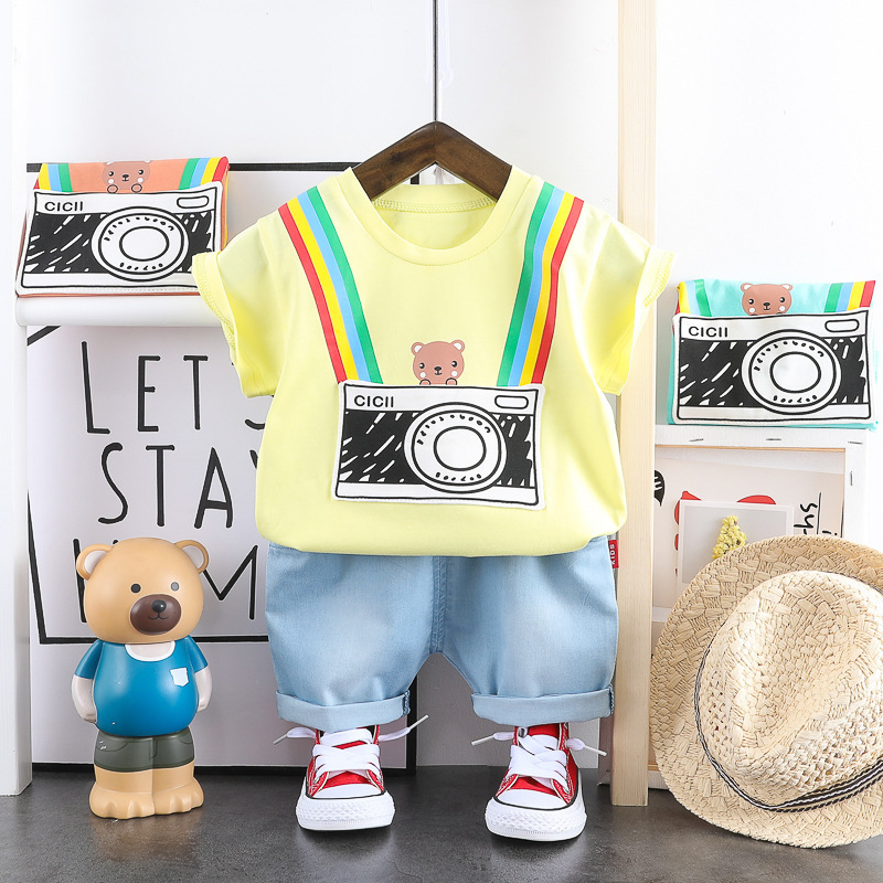 2pcs Toddler Bear Cartoon Pattern Sweatshirt and Pant Set-kissminis