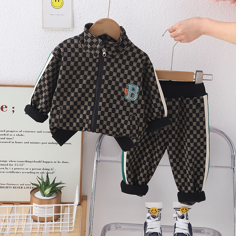 2pcs Baby Boy Casual Vintage Jacket and Pant Set-kissminis