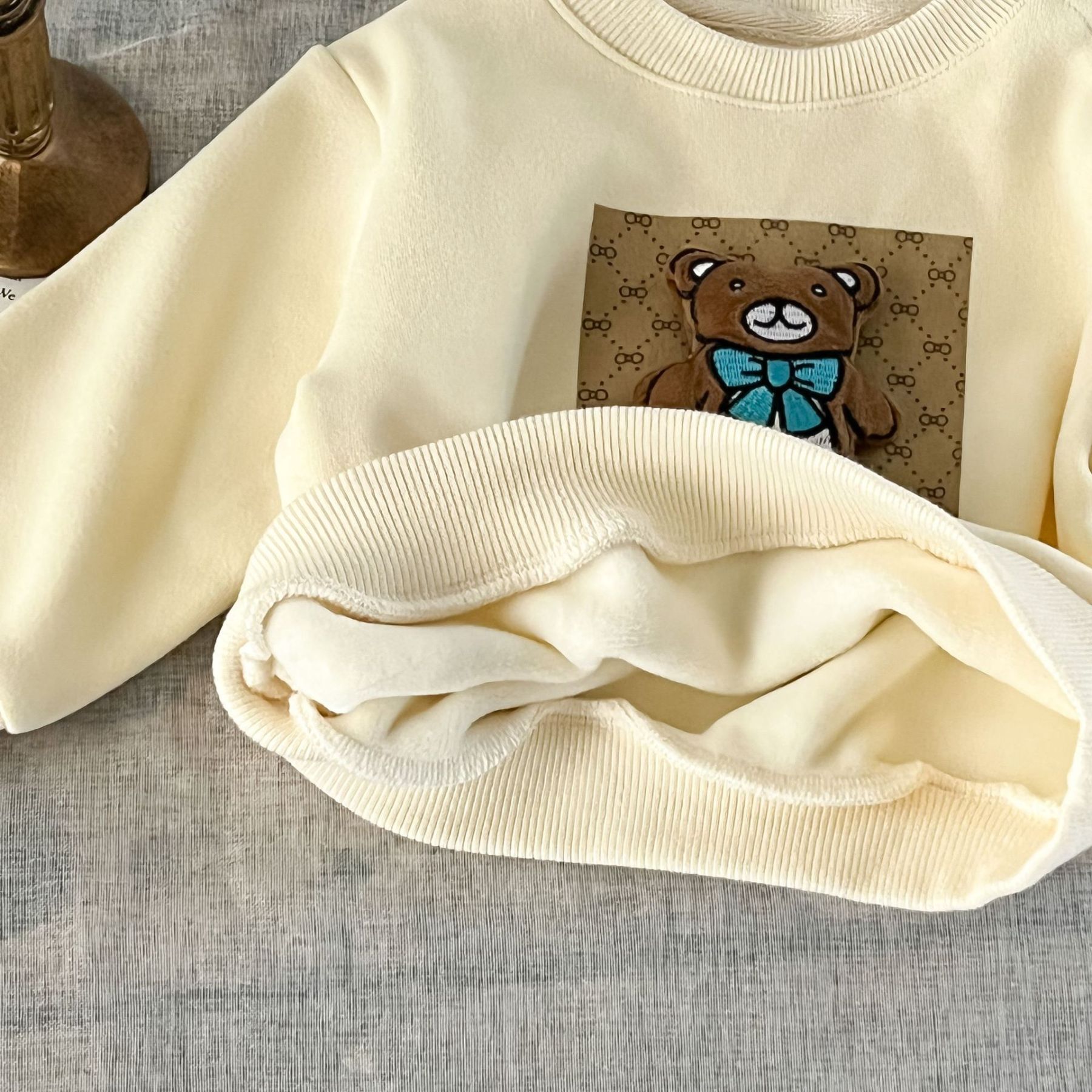 Winter Baby Shaker Fleece Bear Graphic Sweatshirt and Pant Set-kissminis