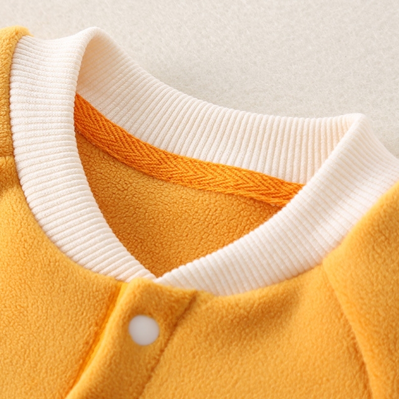 Baby Boy/Girl Smile Face Patch Long Sleeve Thick Romper-kissminis