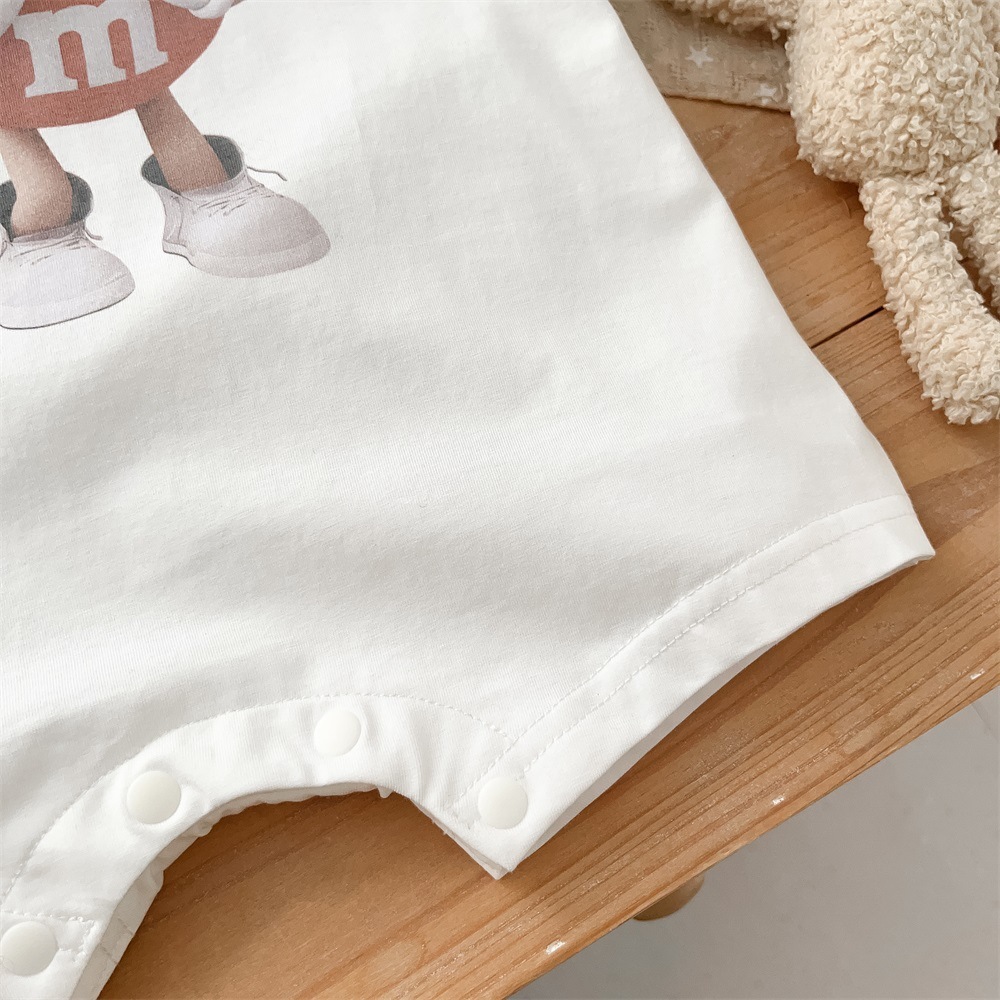 Baby Boy Chocolate Pea Print Romper-kissminis