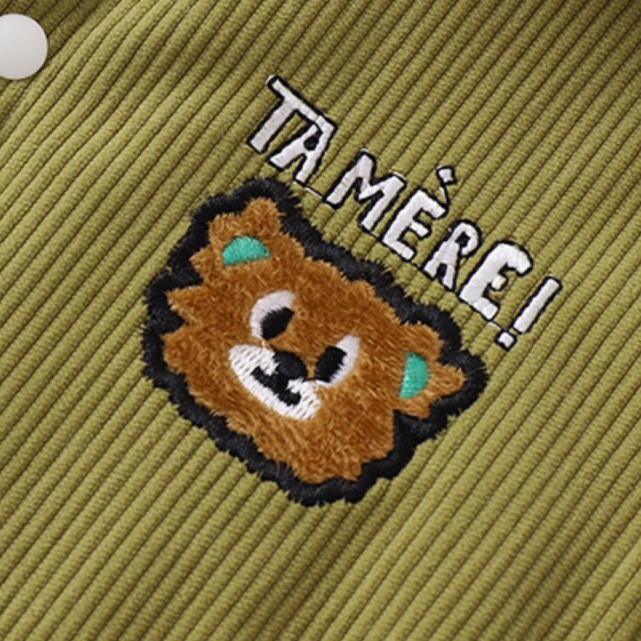 Baby Boy/Girl Winter Thicken Bear Graphic Long Sleeve Romper-kissminis