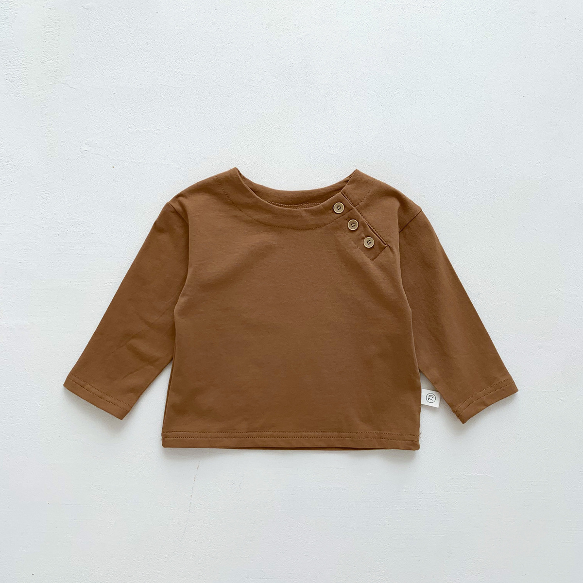 Baby Boy/Girl Solid Color Long Sleeve Shirt-kissminis