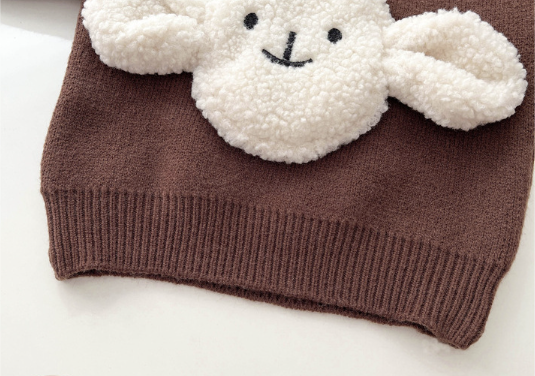 Baby Boy/Girl Ins Style 3D Big Ears Puppy Pattern Solid Color Long Sleeves Sweatshirt -kissminis