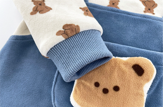 Baby Boy/Girl Allover Cute Bear Pattern Fake Two Pieces Long Sleeve Romper-kissminis