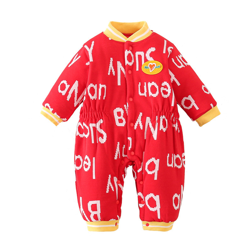 Baby Boy/Girl Letter Print Thin Cotton Long Sleeve Romper-kissminis