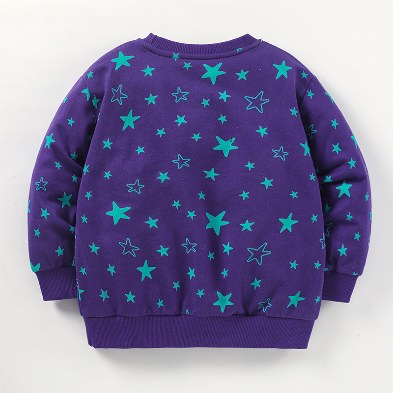 Baby Boy Allover Star with Unicorn Pattern Long Sleeve Sweatshirt-kissminis
