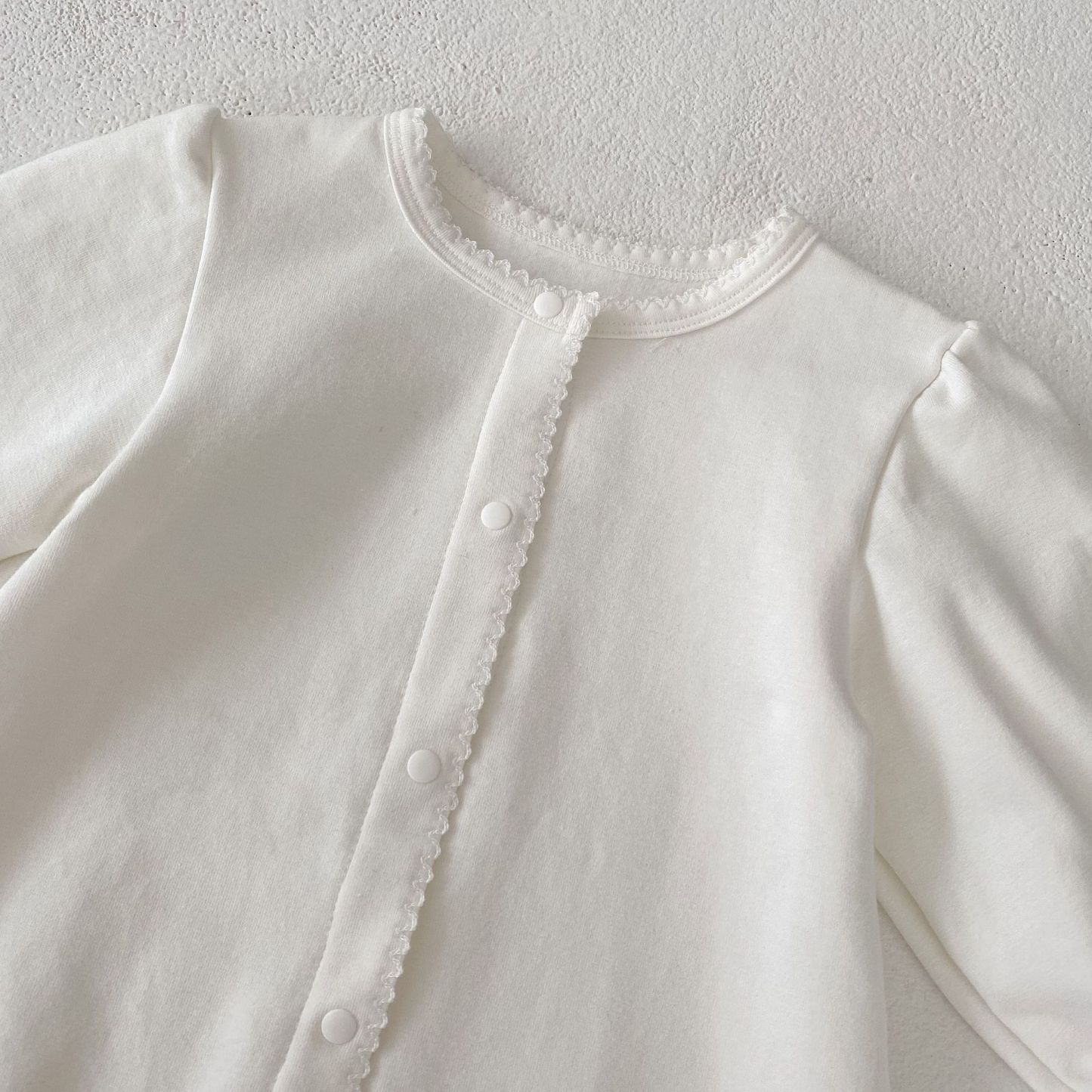 Baby Girl Puff Long Sleeves Crew Neck Romper-kissminis