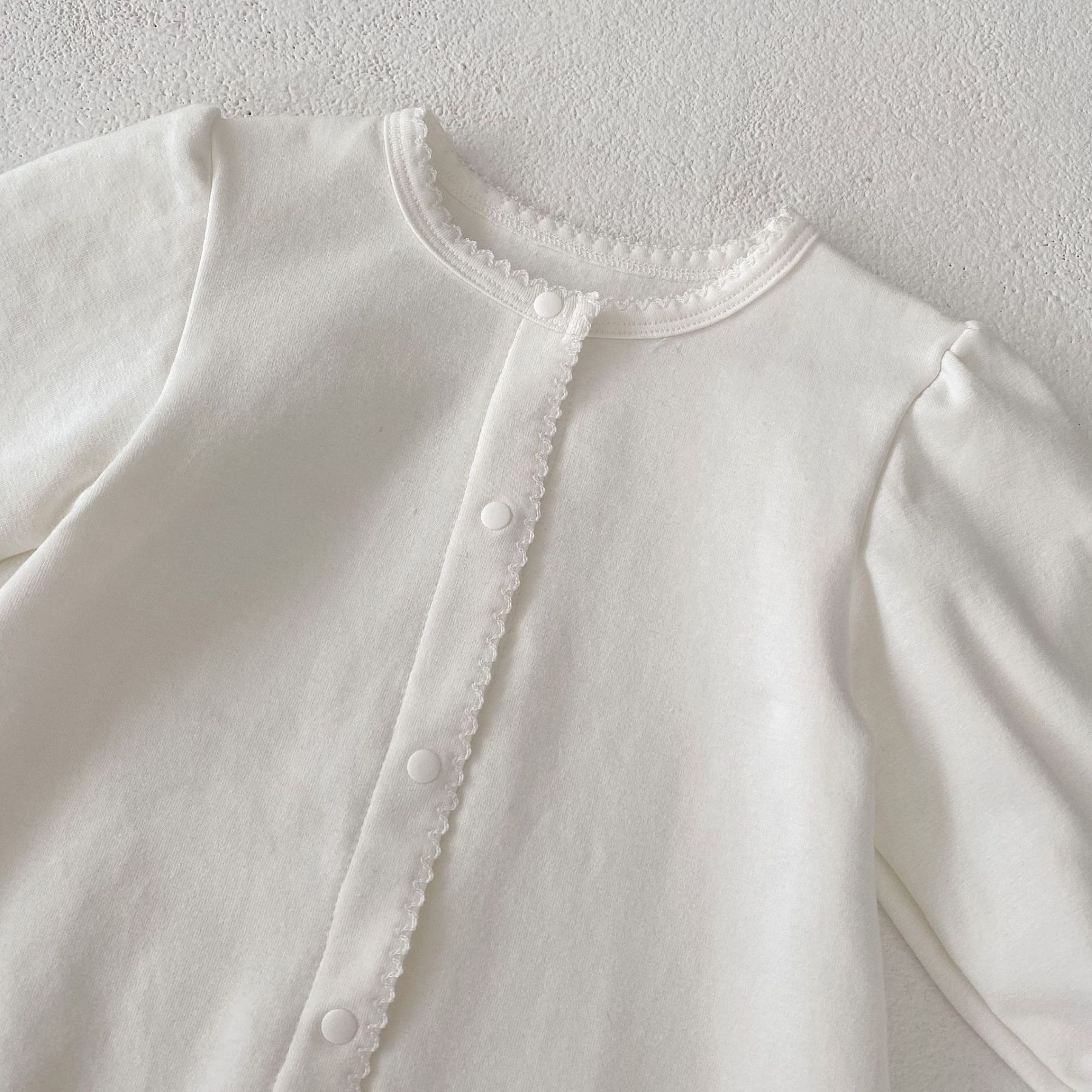 Baby Girl Puff Long Sleeves Crew Neck Romper-kissminis