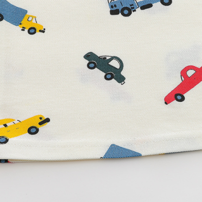 2pcs Vehicle Print Shirt with Green Collar Polo Short Sleeve Shorts Set