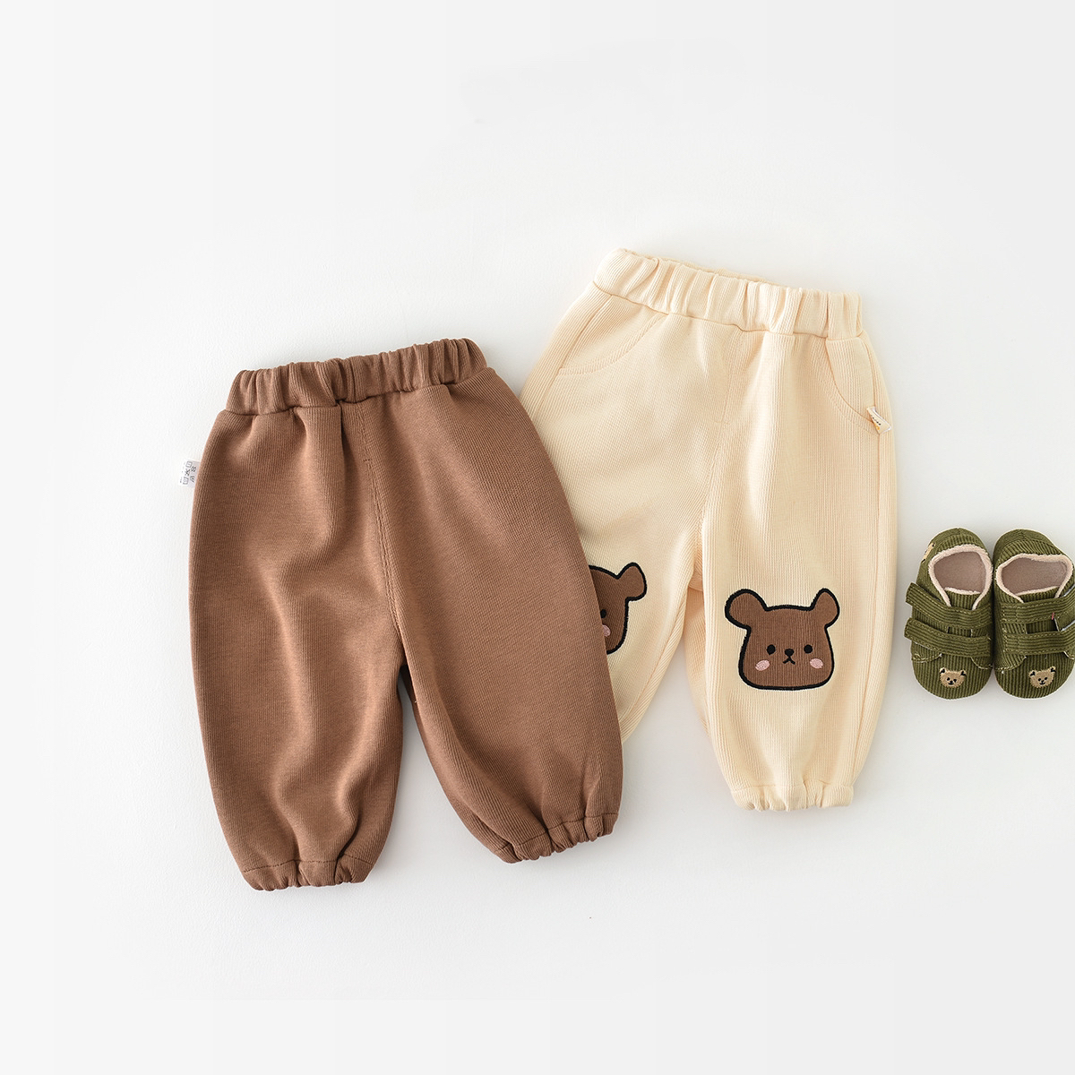 Baby Boy/Girl Bear Graphic Pants-kissminis