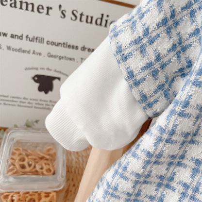 Bear Pocket Emblem Houndstooth Romper