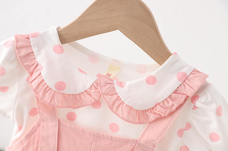 Baby/Toddler Girl Round Dot Short Sleeve Dress-kissminis