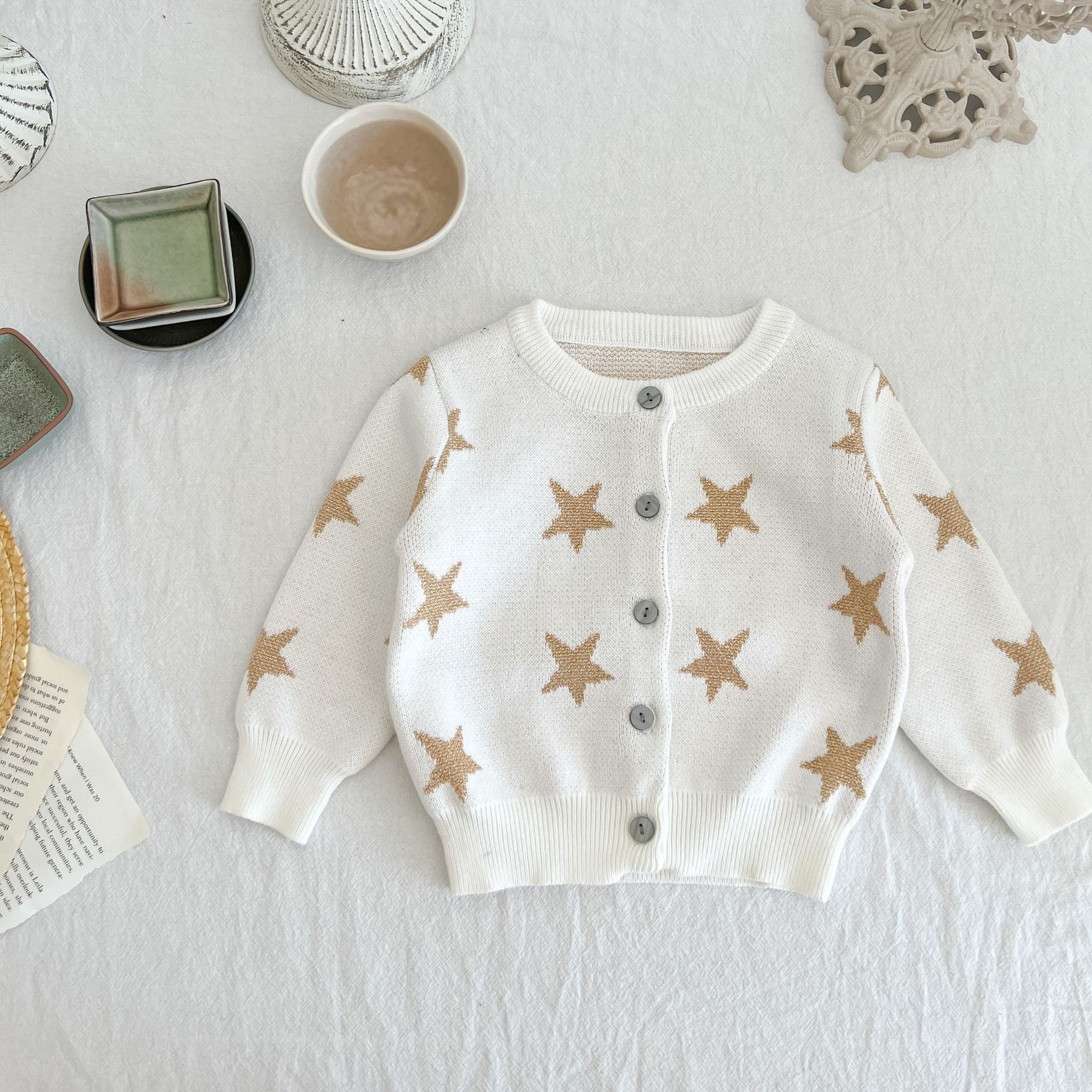 Long Sleeve Cotton Stars Sweater-kissminis
