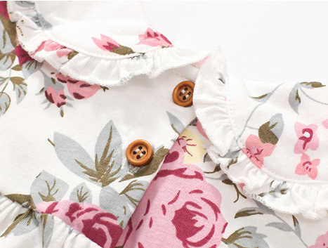 Toddler Girl Allover Roses Pattern Long Sleeve Sweatshirt and Solid Color Pants Set-kissminis