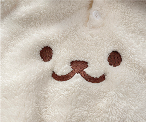 Baby Toddler Boy/Girl Cute Bear Design Winter Thicken Fluff Long Sleeve Romper-kissminis