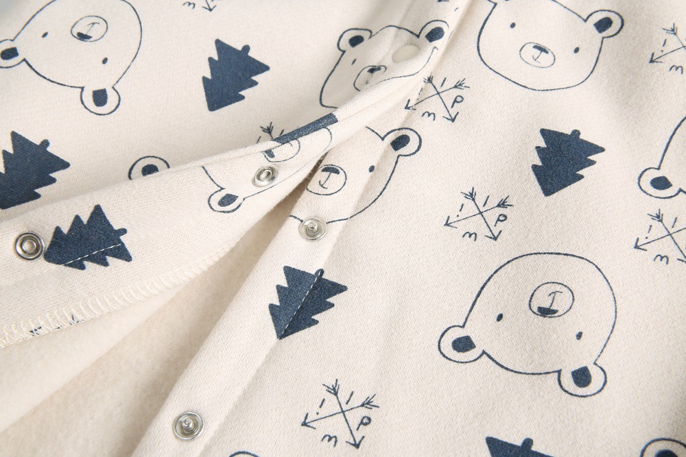 Baby Boy Allover Animal Pattern Thicken Long Sleeve Hooded Romper-kissminis