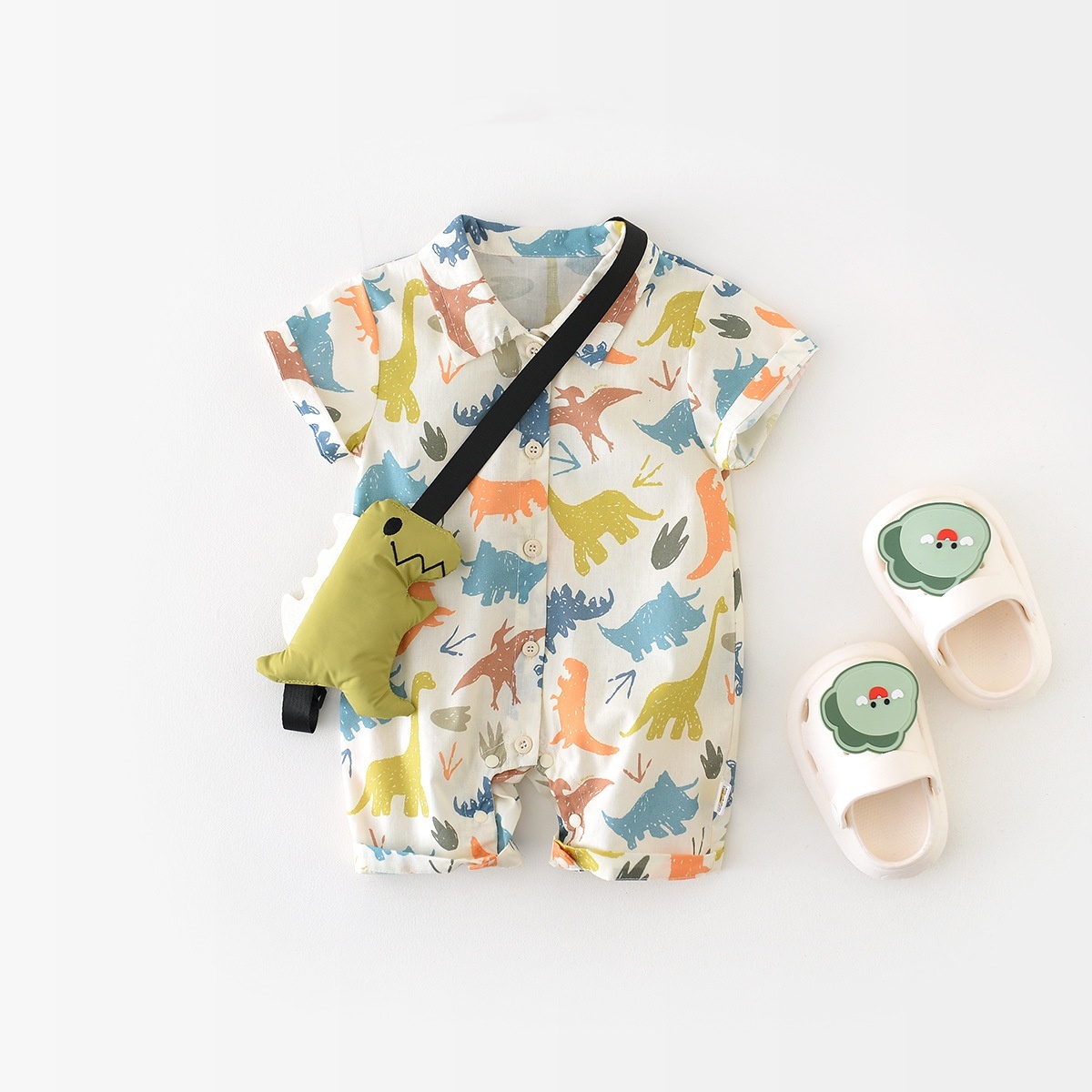 Baby Boy Dinosaur Patterns Romper-kissminis