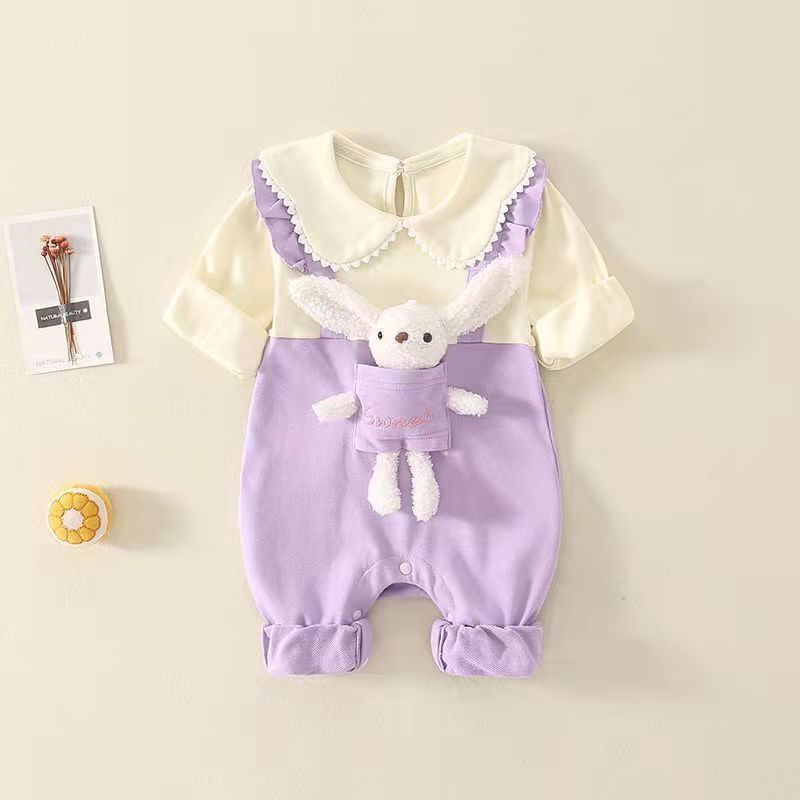  Baby Girl Princess Stylistic Bear Overalls Romper-kissminis