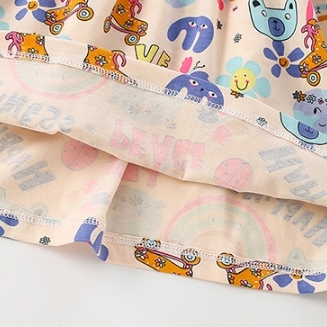 Baby/Toddler Girl Casual Print Short Sleeve Dress-kissminis