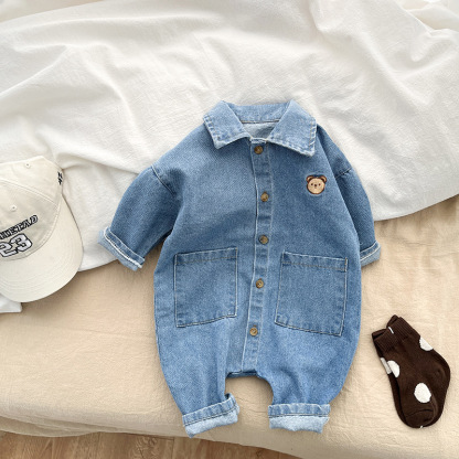 Baby Long Sleeve Denim Romper