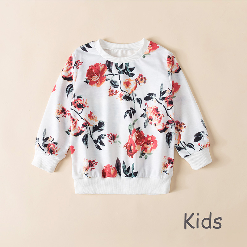 Floral Print Sweatshirt for Mommy and Me-kissminis