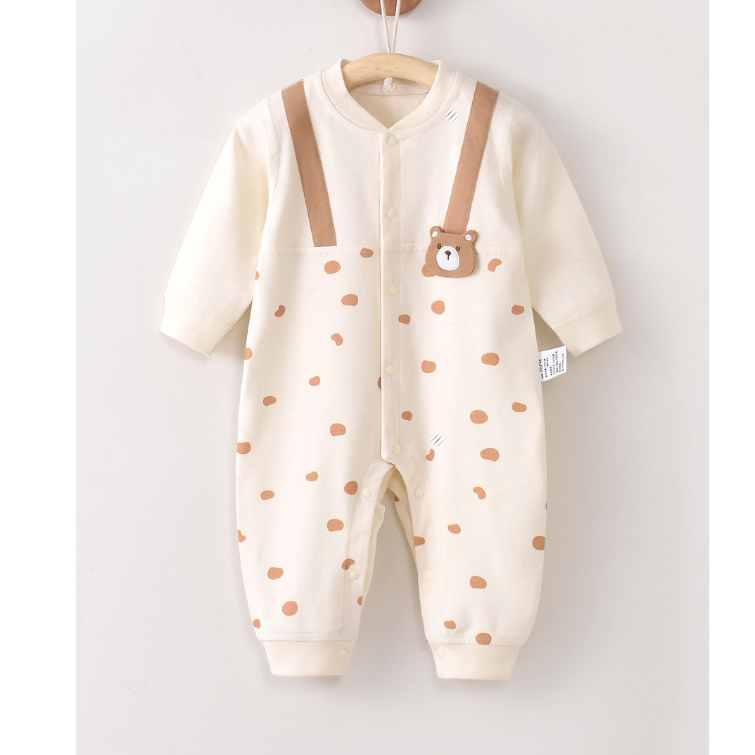 Pure Cotton Bear Pattern Romper-kissminis