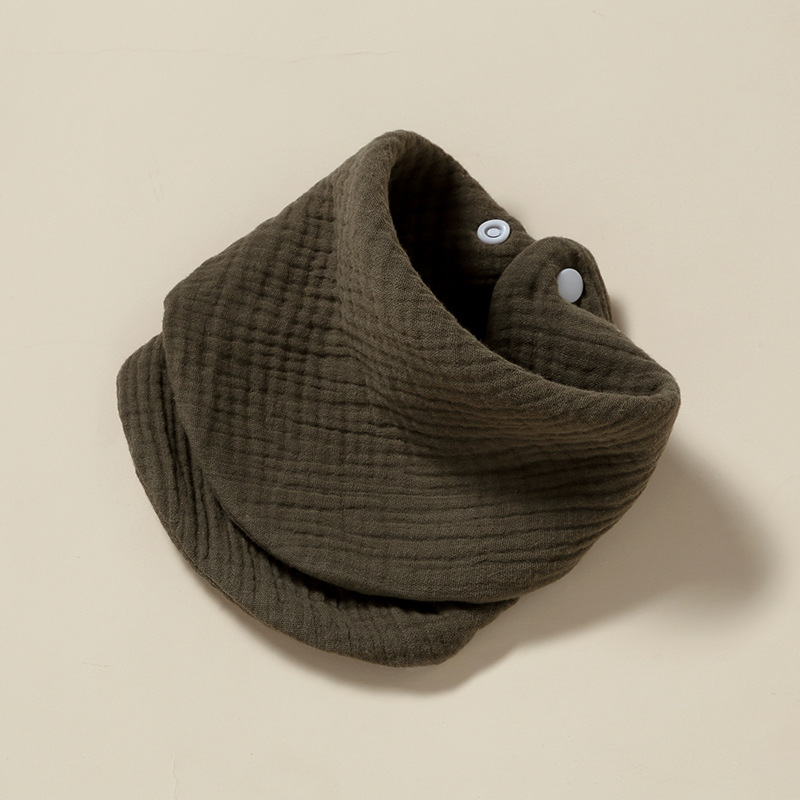 Newborn 6 Layers Wrinkle Square Solid Bib