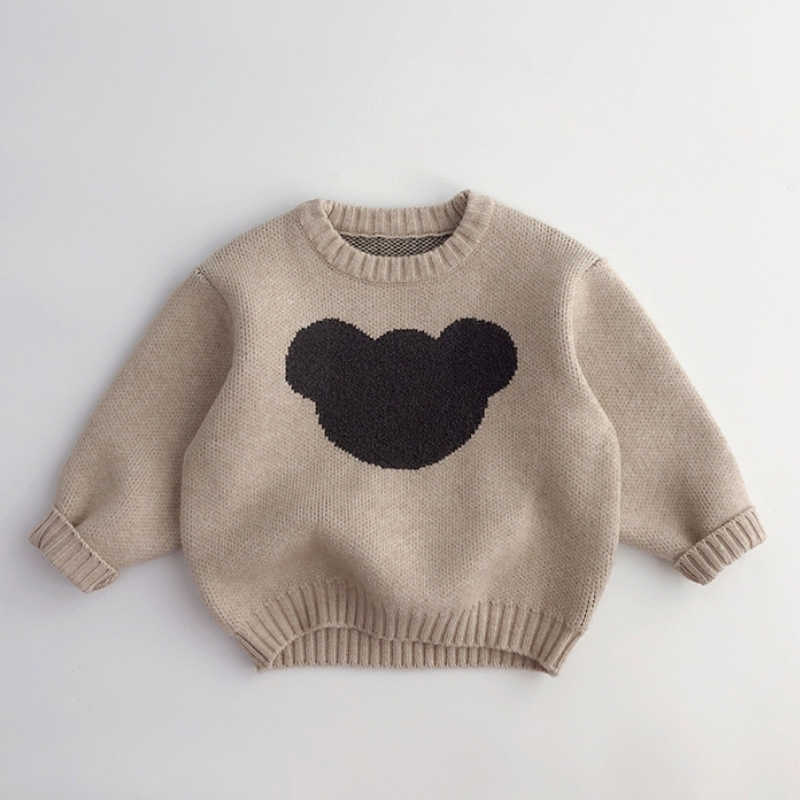 Baby Boy/Girl Bear Pattern Long Sleeve Pullover Sweater-kissminis