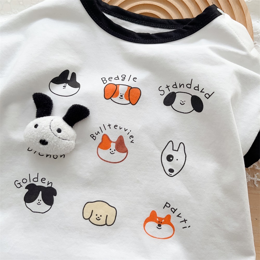 Baby Boy/Girl Pet Cartoon Printed Romper-kissminis