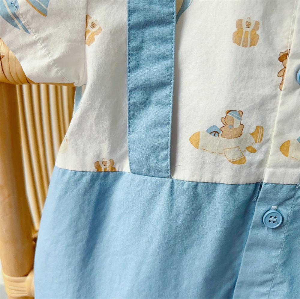 Baby Boy Blue Necktie Romper-kissminis
