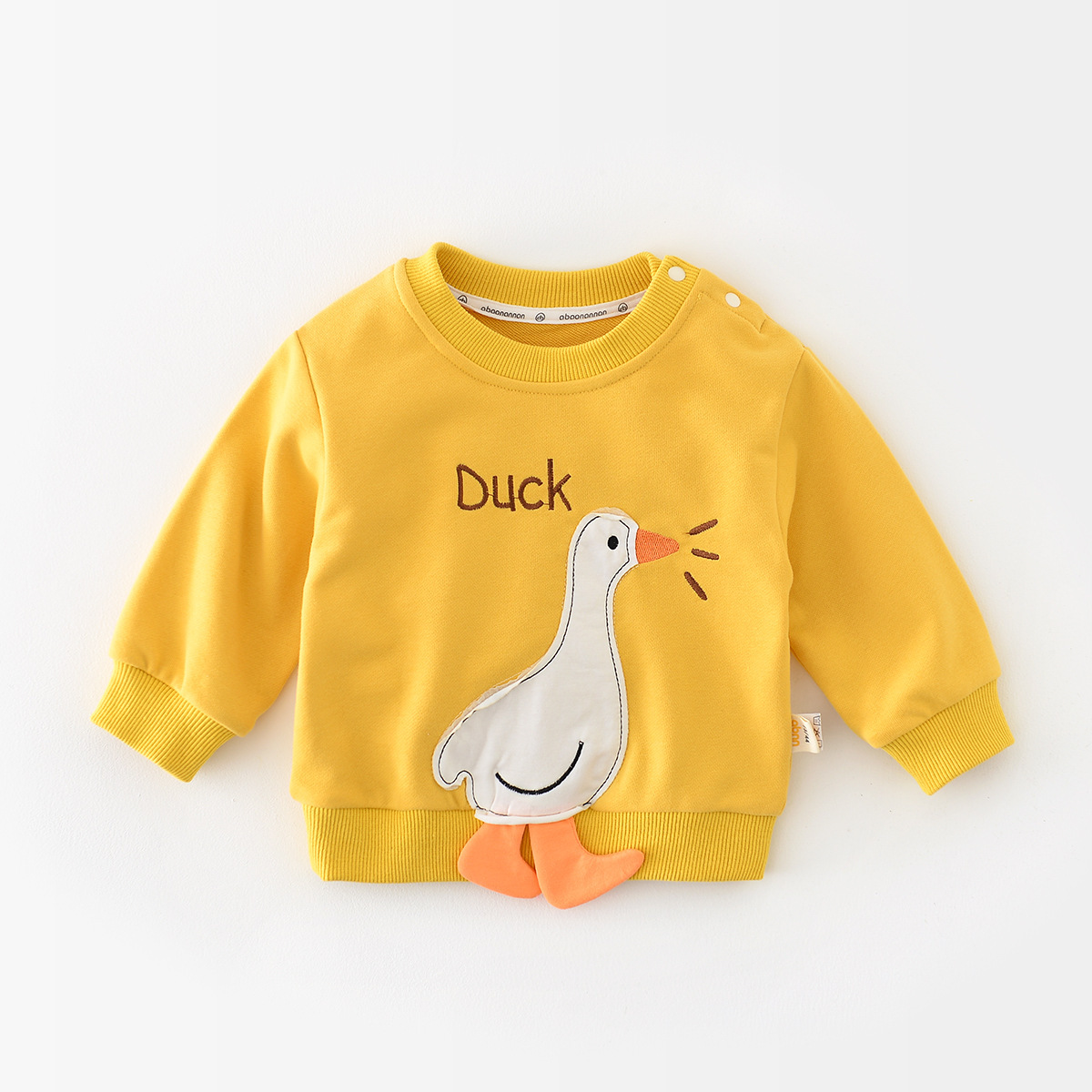 Baby Cute Duck Graphic Long Sleeve Romper and Sweatshirt-kissminis